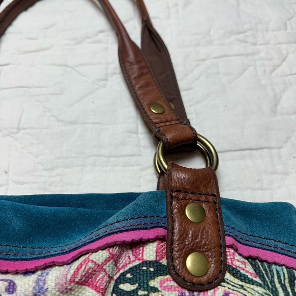 Boho Butterfly Canvas Tote | Slouchy Leather Trim · Lucky Brand - Picture 6 of 16